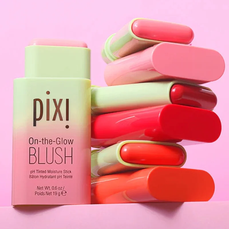 Pixi On-the-Glow Blush Stick Creamy Hydrating Formula Ruby/Warm/Juicy Shades Buildable Pigmented Cheek Blush For All Skin Tones