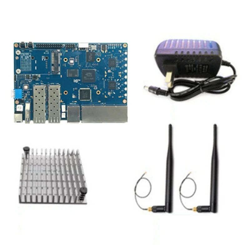 Hot For Banana PI BPI-R3 MT7986 2G+8G EMMC 2 SFP 2.5Gbe 5Gbe Router Development Board+Heat Sink+Antennas+Power Cable