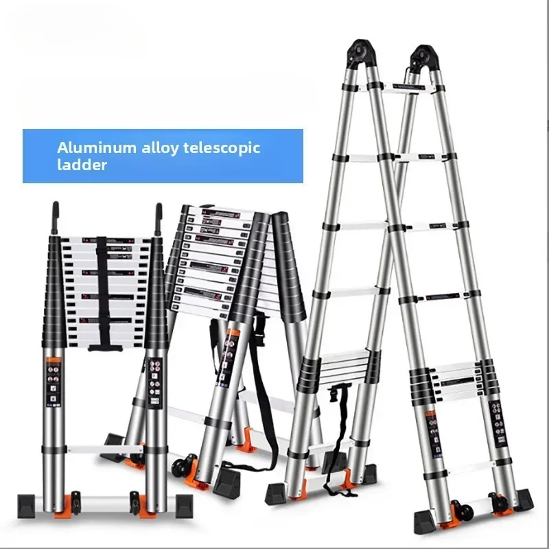 

Телескопическая лестница в елочку из алюминиевого сплава, многофункциональная шарнирная подъемная лестница-чердак, портативная бамбуковая уличная лестница