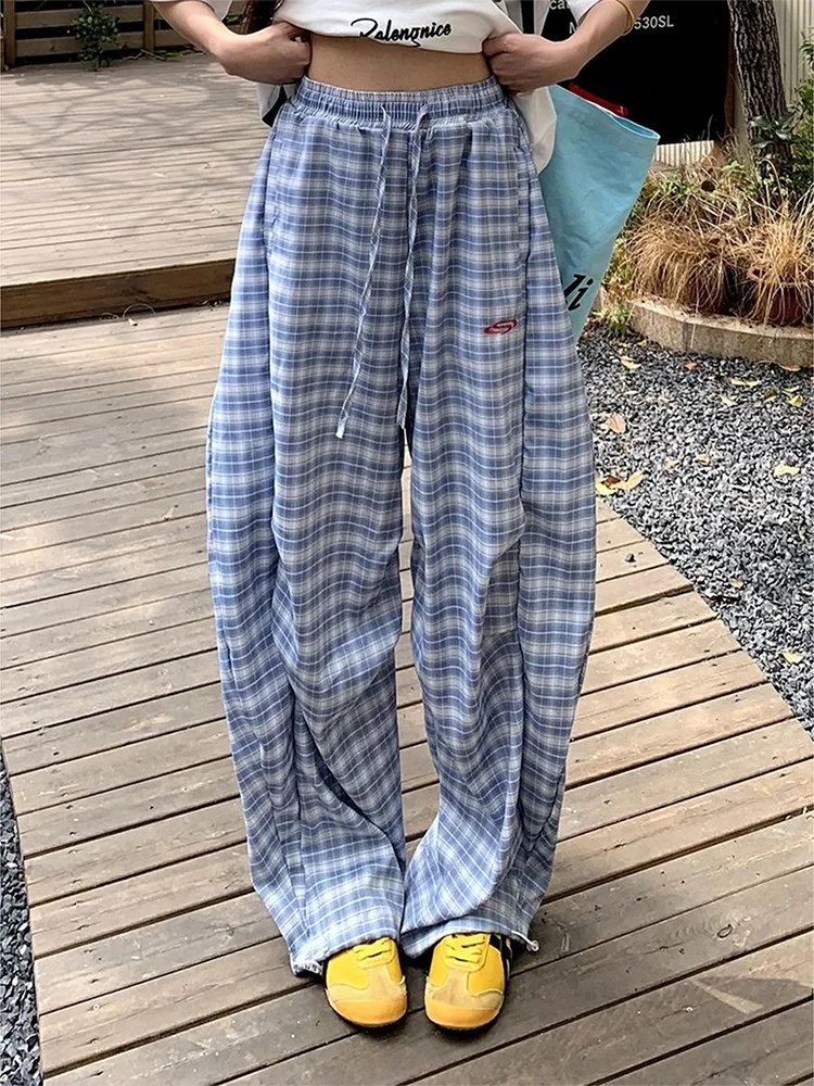 

Американские свободные брюки унисекс с широкими штанинами, летние повседневные брюки с драпировкой, дышащие, прямого кроя, с узором «нож»