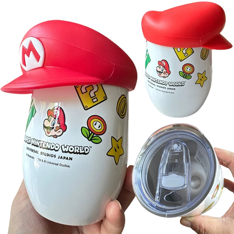 

360 мл Super Mario Bros Hat Мини-термос Карманная чашка из нержавеющей стали Термальная кофейная кружка Термос Изолированная бутылка для воды
