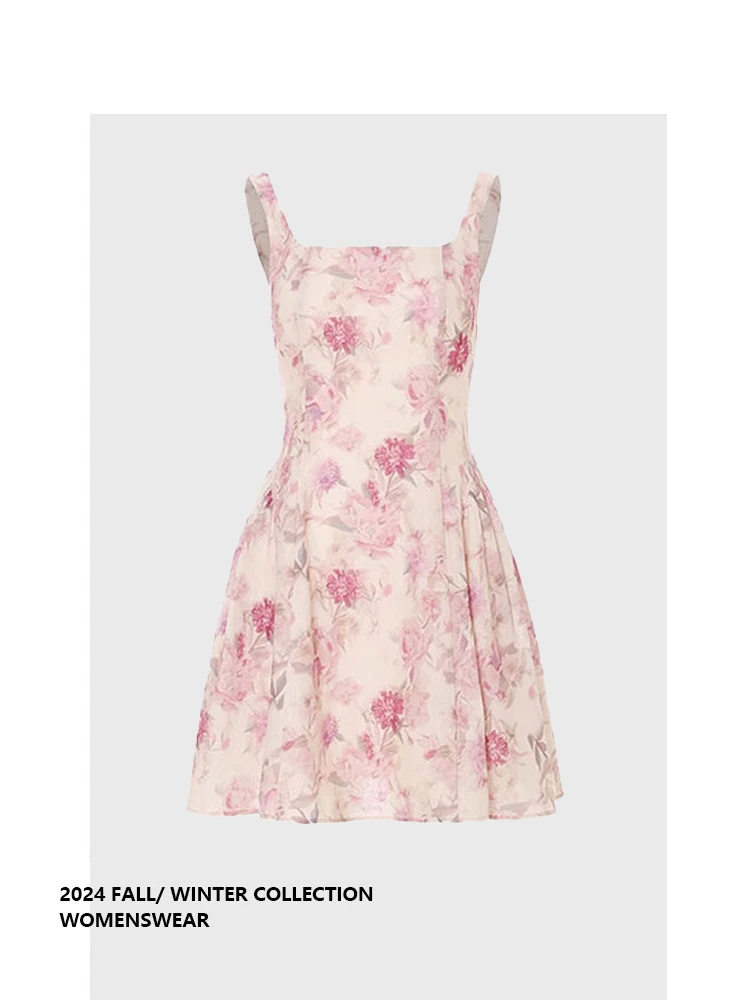 

Летнее женское платье Forever 2 винтажного цветочного принта, милое, маленького размера, А-силуэт, для повседневной носки, с завышенной талией