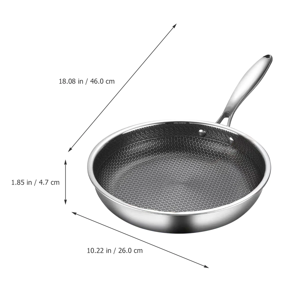 Stainless Steel Wok Non Stick Frying Pan Structure Chinese Wok Honeycomb Double Sided Stir-Fry Pan Non-Stick Cookware Cooker