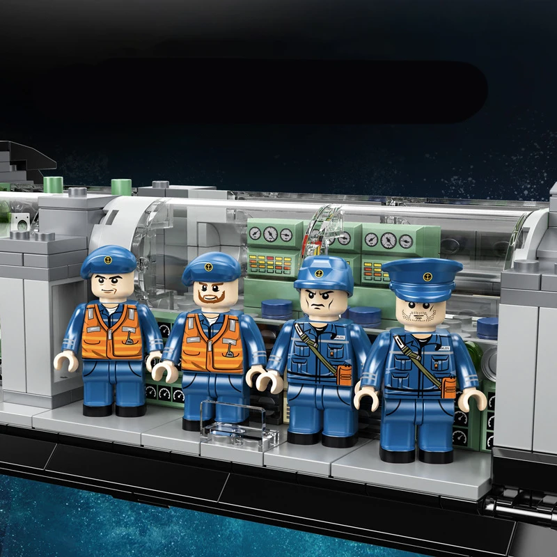 Bloques de construcción de submarino Nuclear de clase tífón, militar soviético, tipo 1491, armas de la Segunda Guerra Mundial, juguetes de ladrillos, modelo Compatible con LEGO