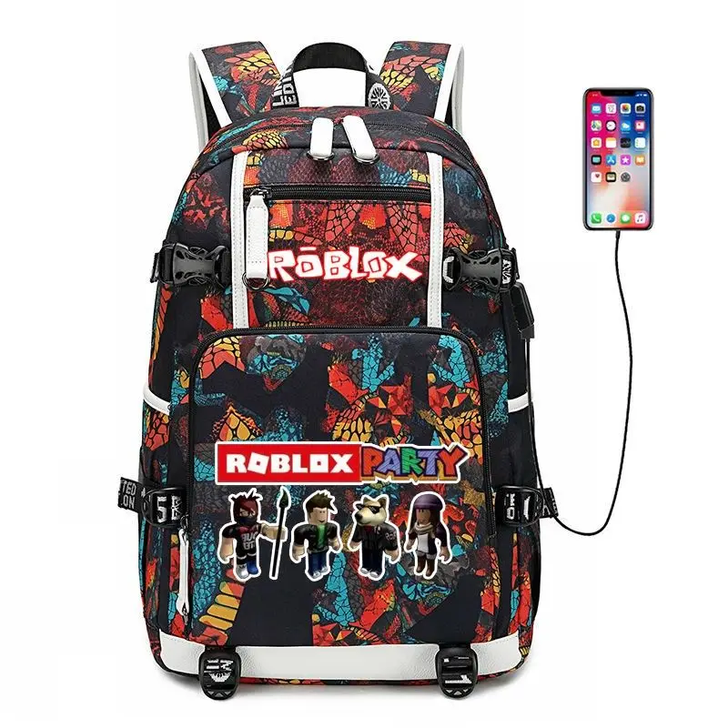 ROBLOX mochila periférica para el día de la nariz roja, mochila escolar para estudiantes, bolsa para computadora, regalo de cumpleaños para niñas y