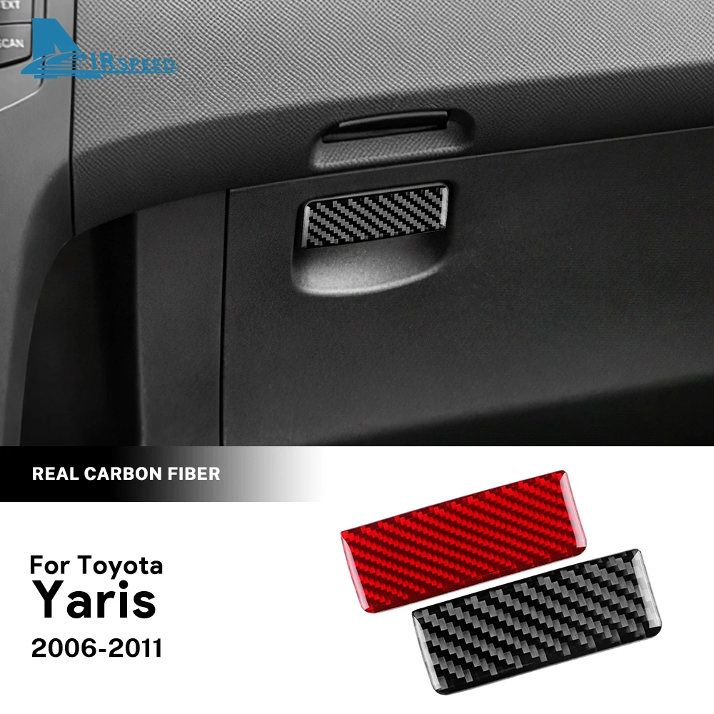 Für Toyota Yaris 2006 2007 2008 2009 2010 2011 Echt Weichen Carbon Faser Aufkleber LHD RHD CarCo-pilot Werkzeug box Schalter Panel Trim