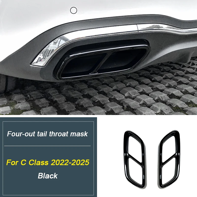 For Mercedes Benz C Class W206 2022 2023 2024 2025, Car Modified Four-hole Tail Throat Tailpipe Muffler Exhaust Pipe Accessories - Image 6
