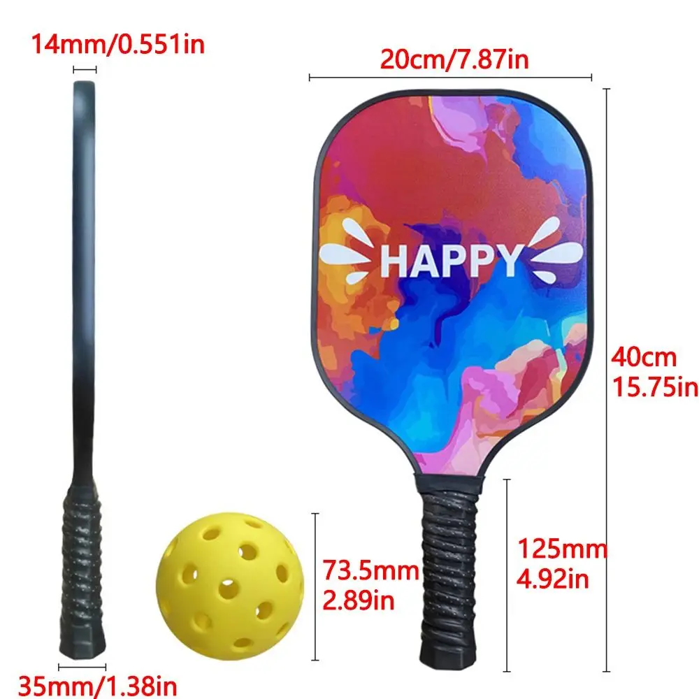 Juego de paletas de Pickleball con superficie de fibra de vidrio, juego de pelotas de Pickleball portátiles con múltiples patrones, raquetas de Pickleball ligeras antideslizantes