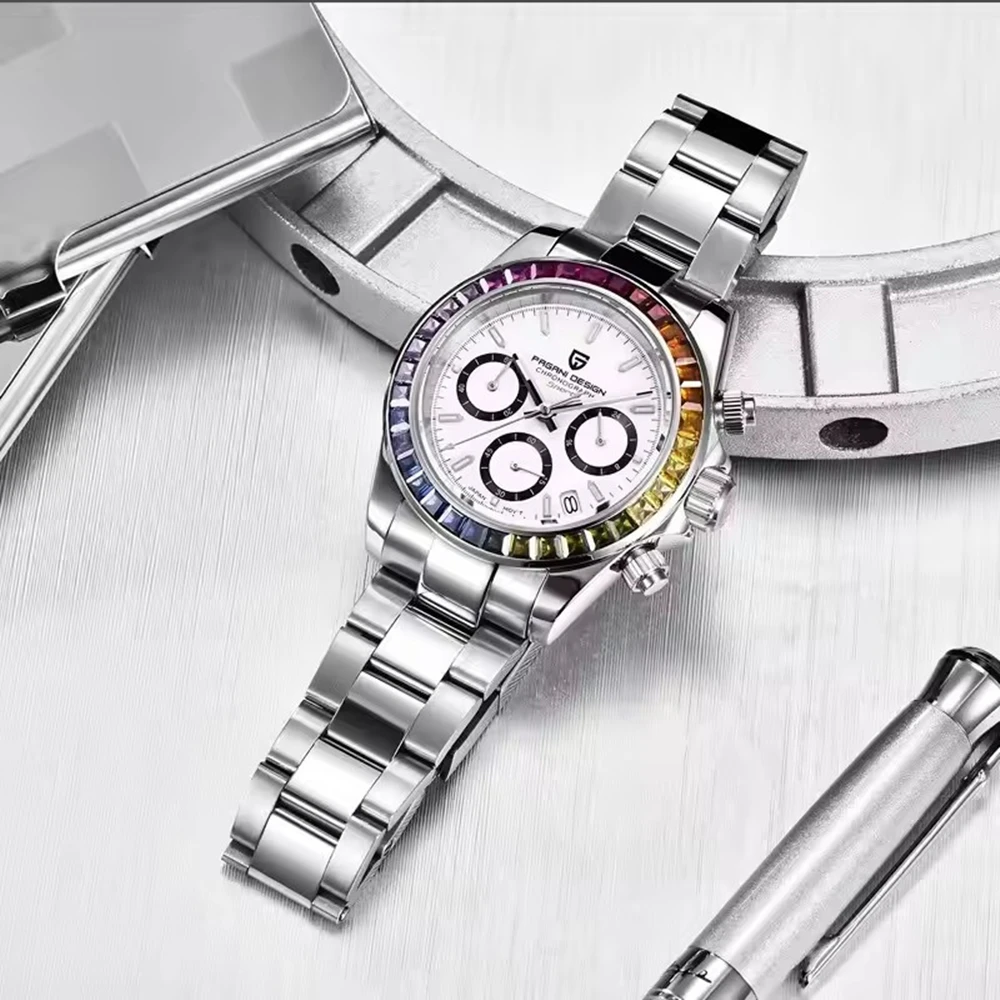Pagani Design Multifunctional Waterproof Quartz Stainless Steel Watch for Men And Women LuxurySapphire Crystal view 4