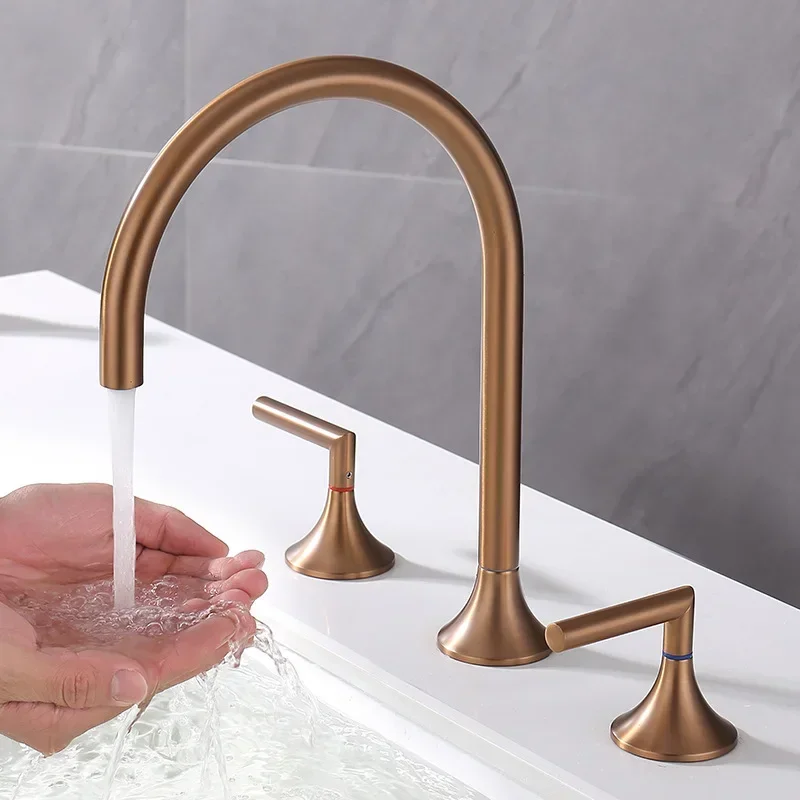 All-copper split basin faucet Hotel B & B washbasin Rotatable hot and cold basin faucet FT2504