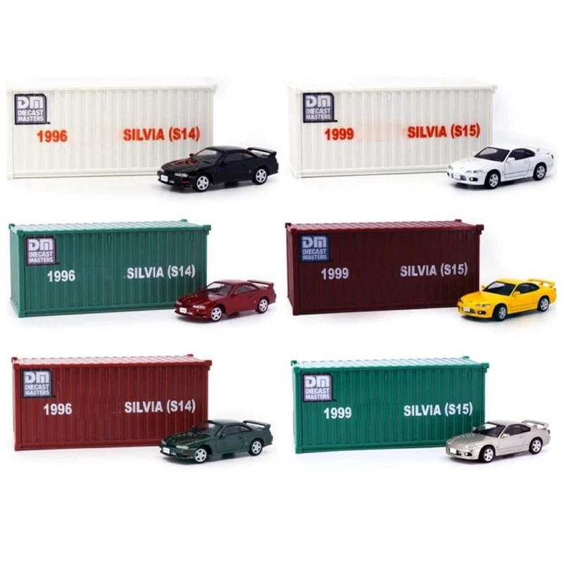 DM 1:64 Silvia S14 S15 Container Container Truck Car Series Alloy Die Casting Model Collect Ornaments