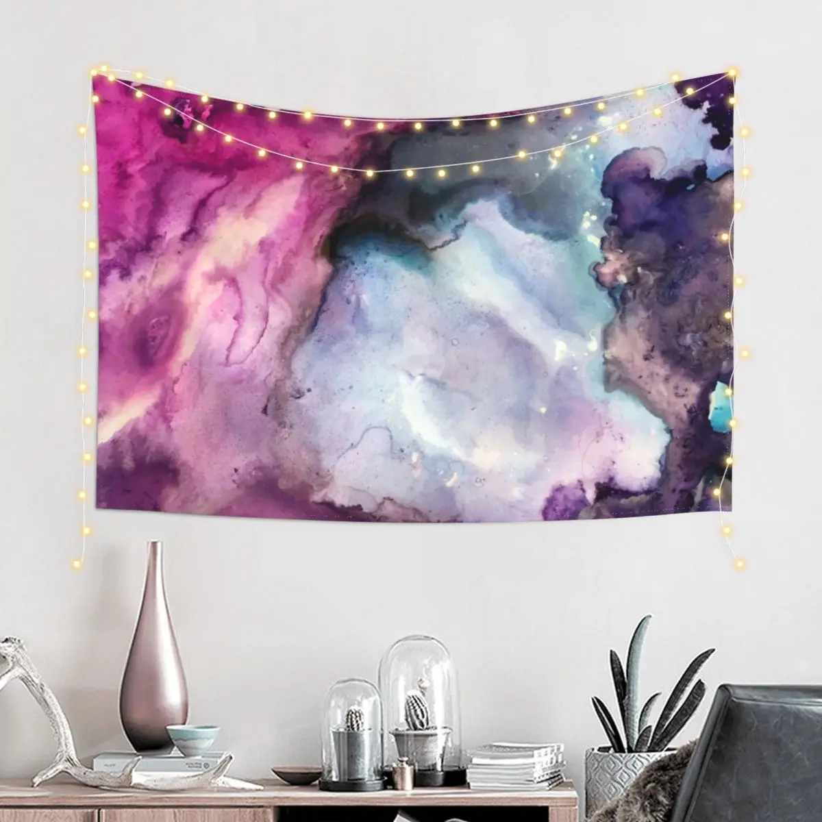 Purple Fusion - Mixed Media Painting Tapestry Nordic Home Decor Aesthetic Room Decoration House Decorations Tapestry