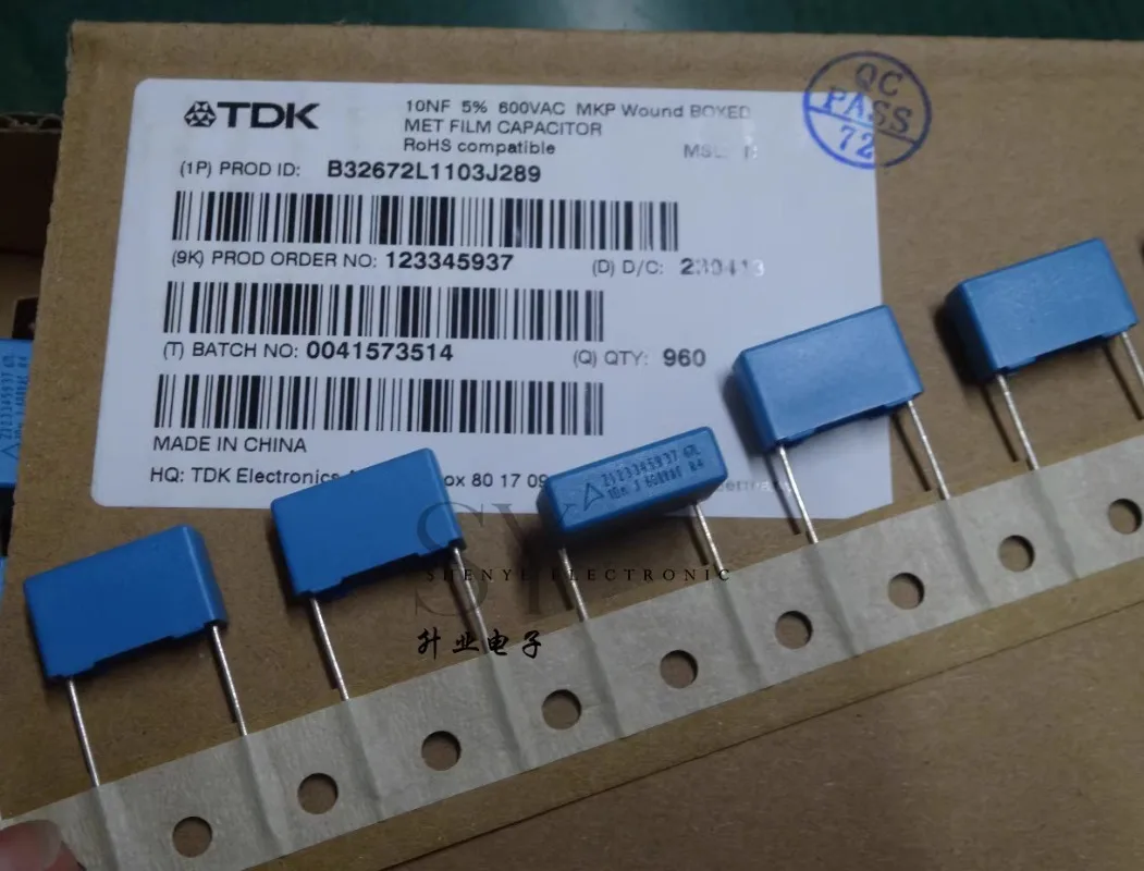 5PCS/10PCS EPCOS 0.01uf/600vAC 10nf 103 New 15MM thin film capacitor B32672L1103J289