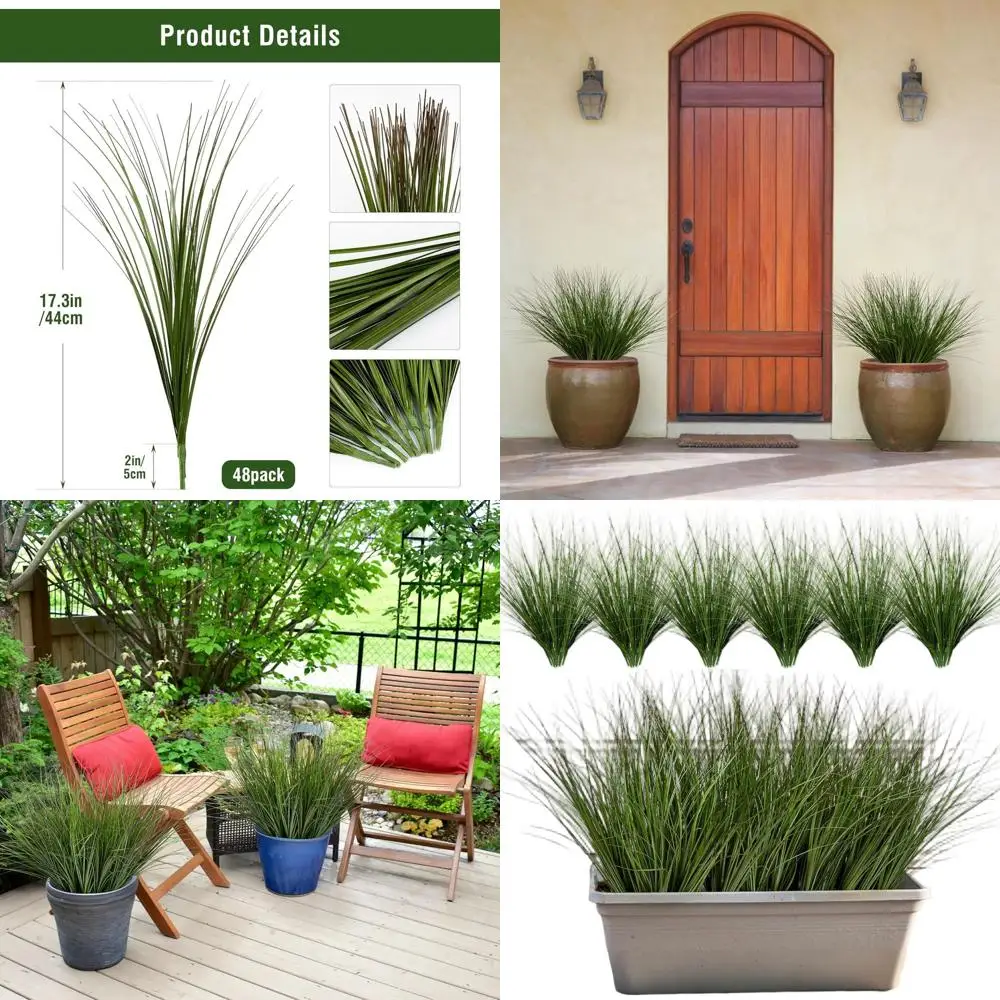 

17,3 Искусственная пшеничная трава, 48 шт. пластиковых растений для наружного и внутреннего украшения