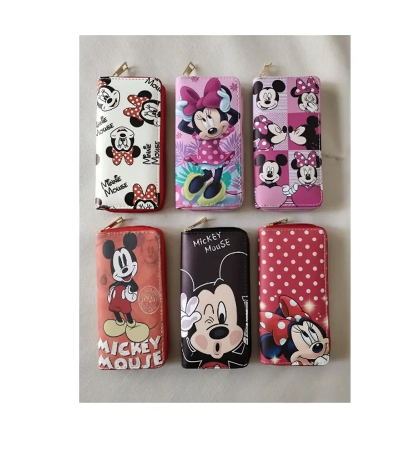 2022 Disney Cartoon Anime Women\'s Wallet Mickey Mouse Minnie Long PU Leather Multifunction Female Clutch Birthday Gift