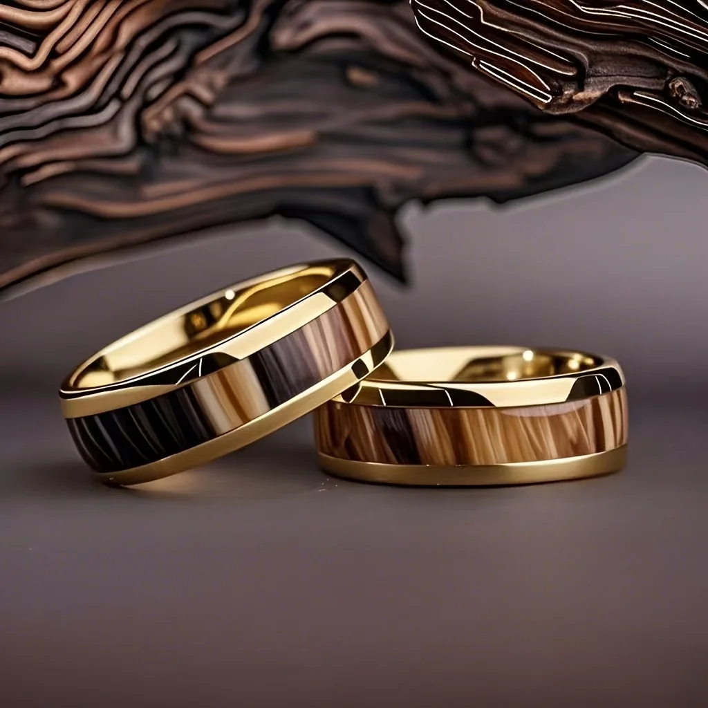Wholesale 8MM Men's Fashion Abalone Shell Inlay Rings Stainless Steel Rings Wedding Engagement Party Stainless Steel Jewelry