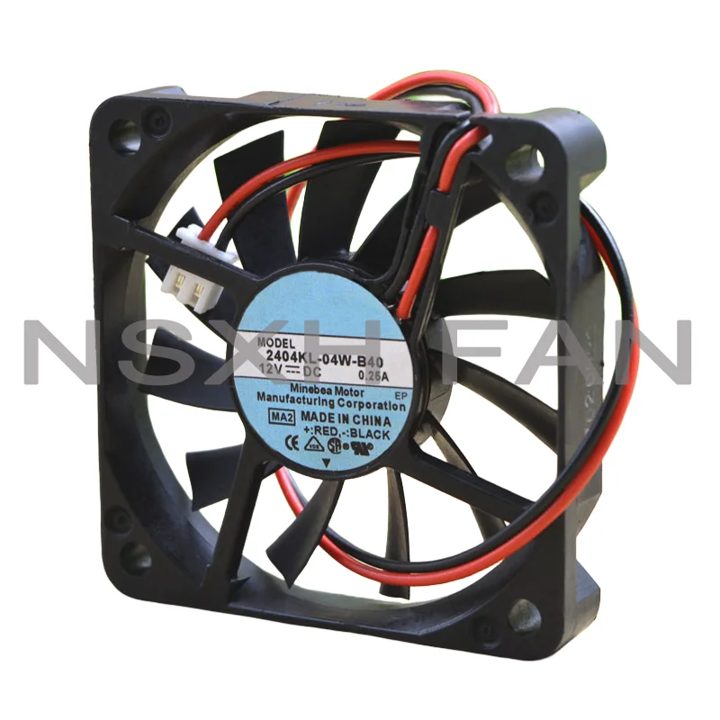 Ventilador com tampa do estojo, 2 casos, 6010, 12V, 0.25A, 6 cm, 2404KL-04W-B40