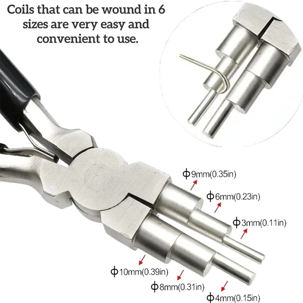 Y31A Bail Making Pliers,Wire Working Pliers 13mm/16mm/20mm Loop Sizes, Wire Wrapping Jewelry Tool for Making