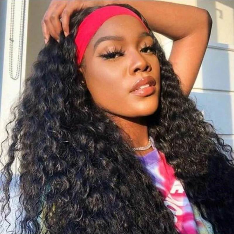 مجعد عقال شعر مستعار شعر الإنسان موجة عميقة غلوليس شعر مستعار للنساء اللون الطبيعي البرازيلي شعر ريمي ارتداء والذهاب شعر مستعار شعري طبيعي #2