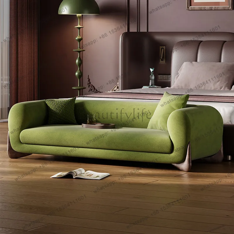 

Nordic minimalist cotton and linen sofa bench bedroom end stool