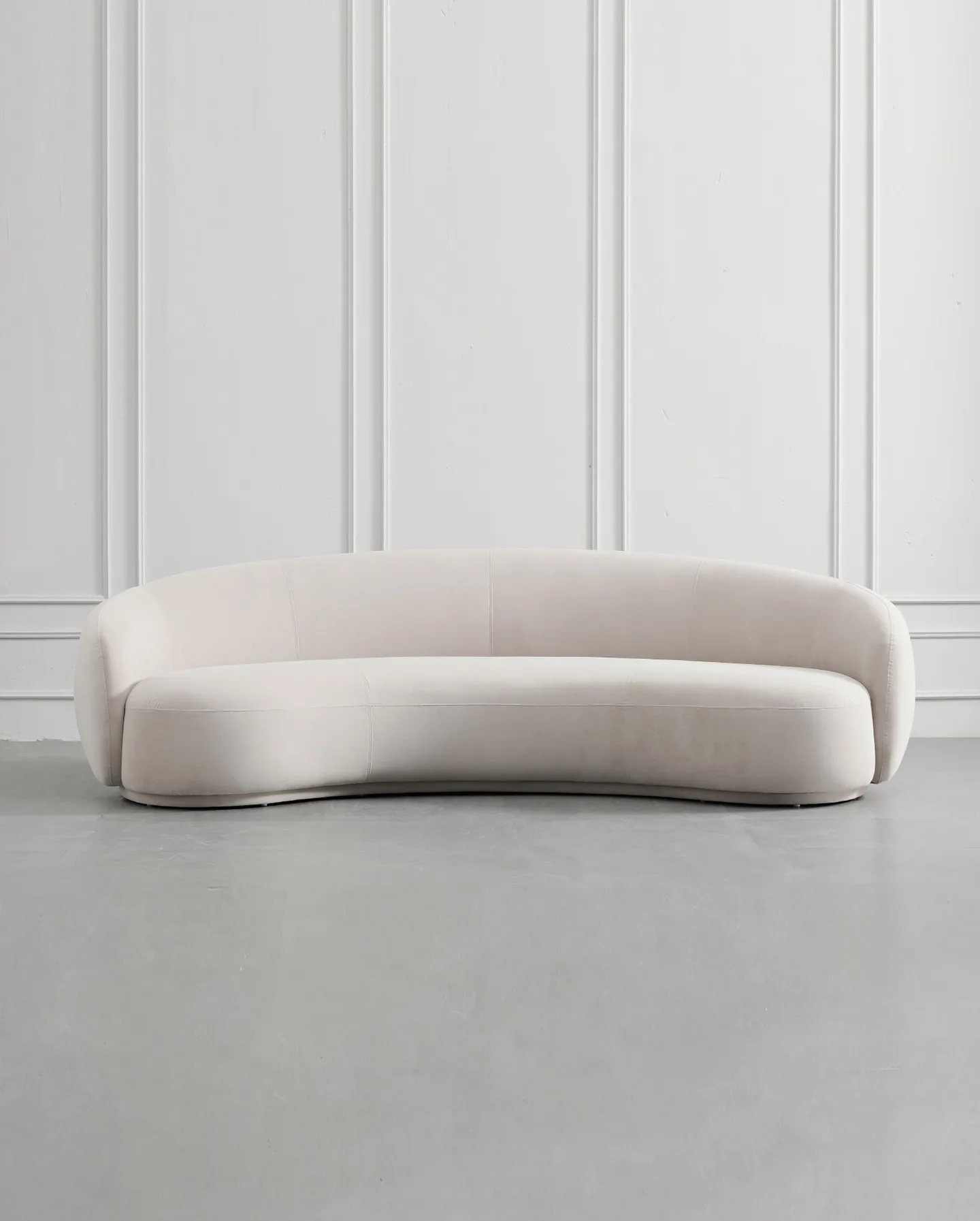 Moderne Witte Lamswol Sectionele Julep Sofa Halve Cirkel Gebogen Woonkamer Bank Fluweel Half Rond Sofa Design