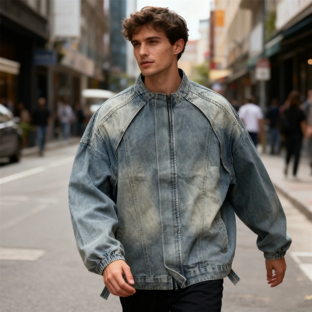 KUCLUT Moda Stile Americano Streetwear Qualità Top Allentato Oversize Cappotto Casual Abbigliamento Vintage Giacca di Jeans Uomo Donna