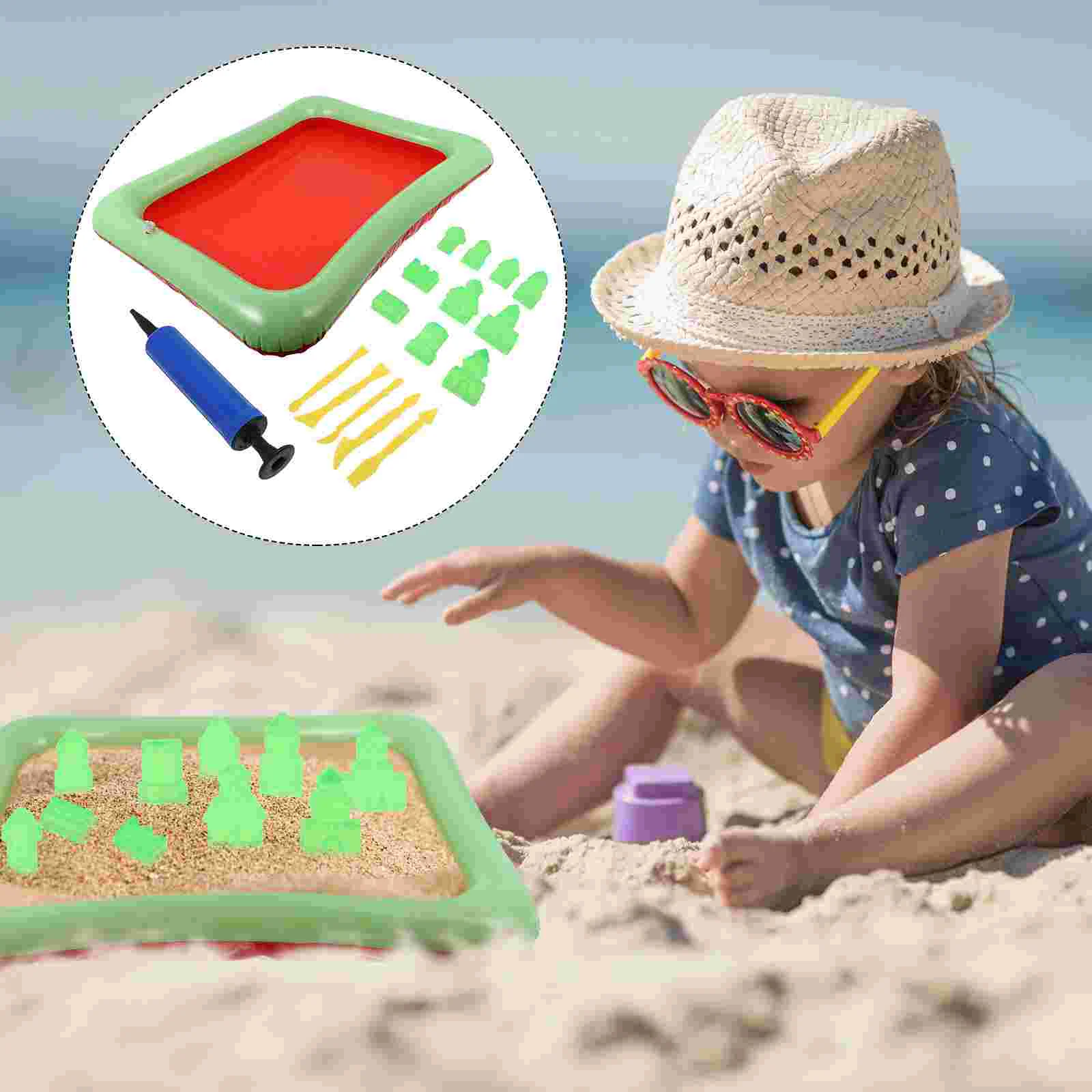 17 Pcs Sand Mold Toys Creative Kids Tray Accessories Children\'s Playingthings Plastic Beach Molds