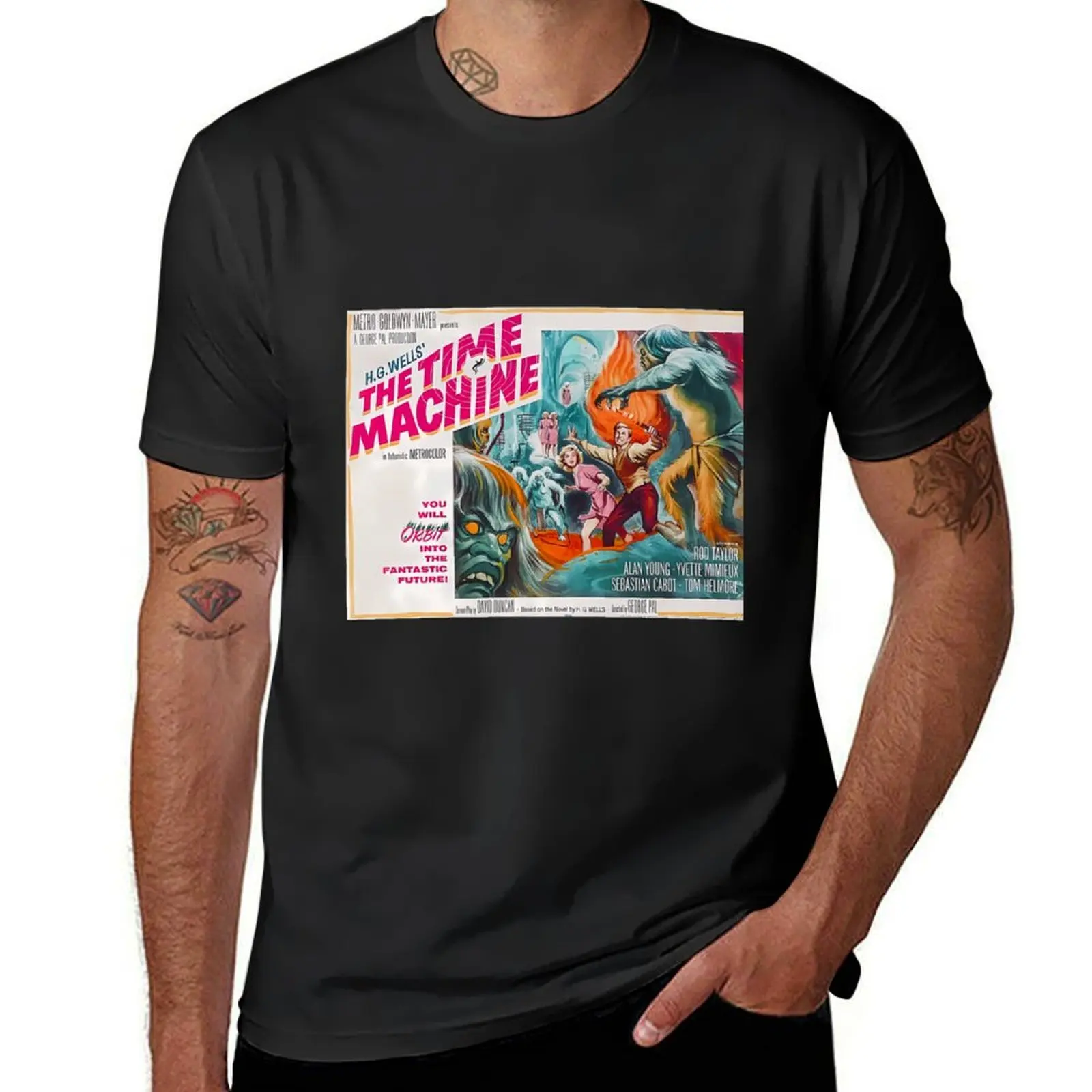 Vintage Movie Poster The Time Machine T-Shirt cute tops quick-drying funnys black t-shirts for men