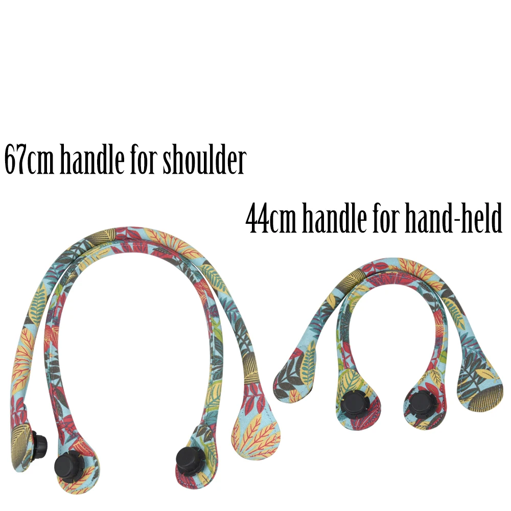 New 1 pair Floral Short Long Round Canvas Handles O bag straps for Obag Classic Mini handle replacements view 3