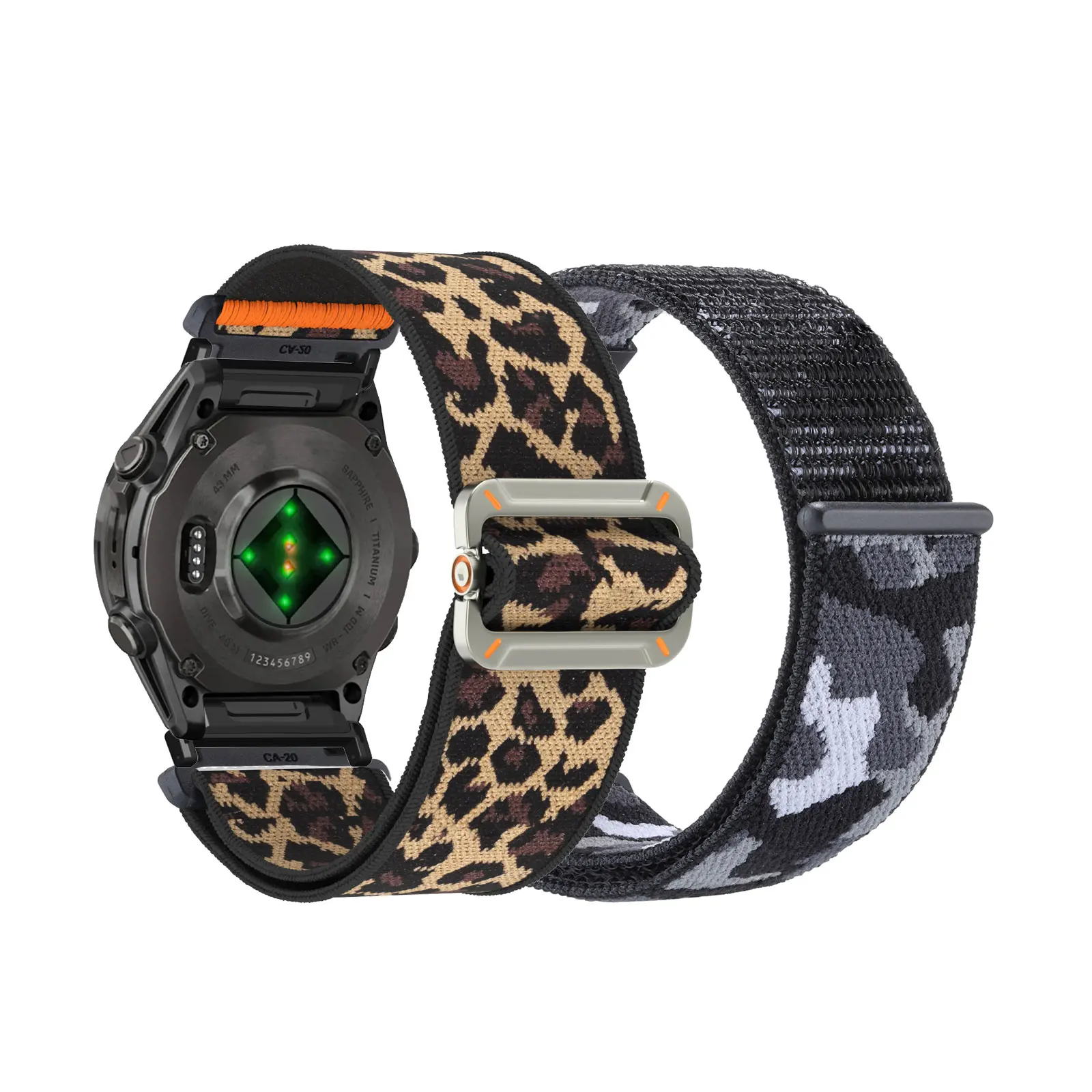 2pcs Elastic Nylon Sports Bands for Garmin Fenix 8 43mm/5S/5S Plus/Epix Pro 42mm/Epix Gen 2 42mm Strap