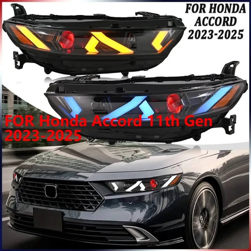

Для Honda Accord 11-го поколения 2023-2025, 1 пара красных светодиодных фар Demon Eye в сборе DRL