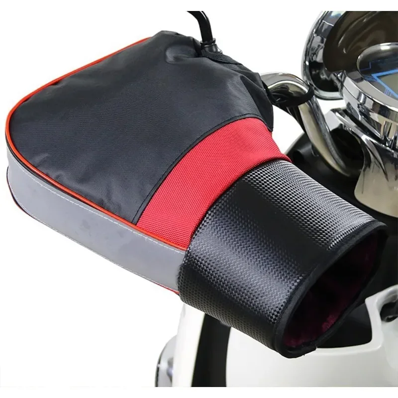 Motorcycle Handlebar Muffs, Winter Warm Gloves, Windproof Rainproof Thick Fleece Lined for Ebike Scooter Bike Riding Gloves