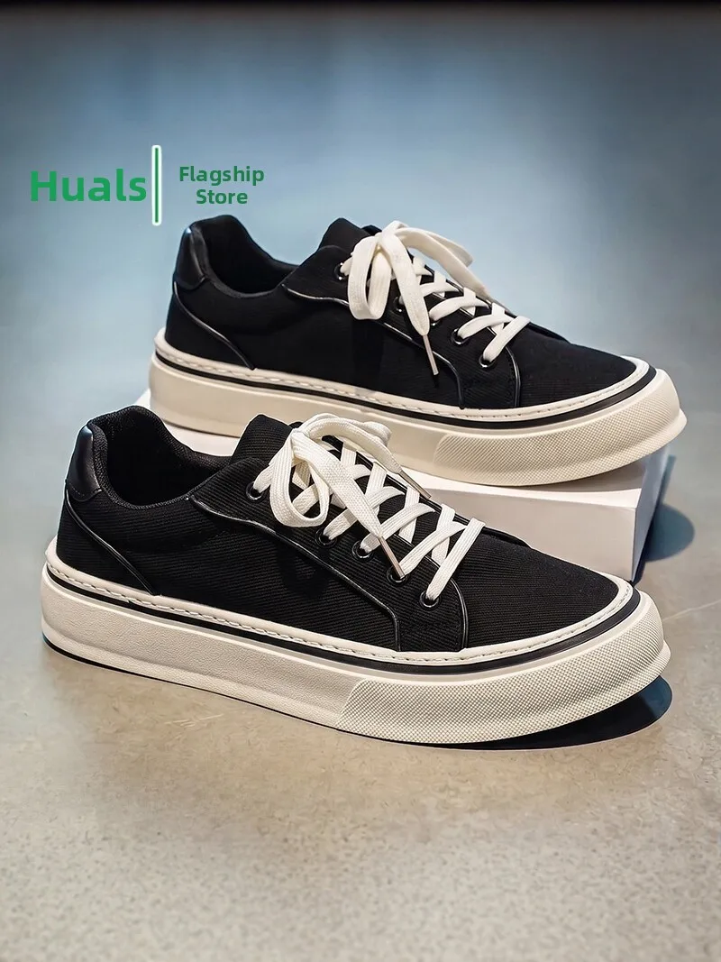Unisex Casual Canvas Shoes Comfortable Soft Bottom Sports Sneakers for Youth Black Fabric Upgraded Version of Old School Skat...