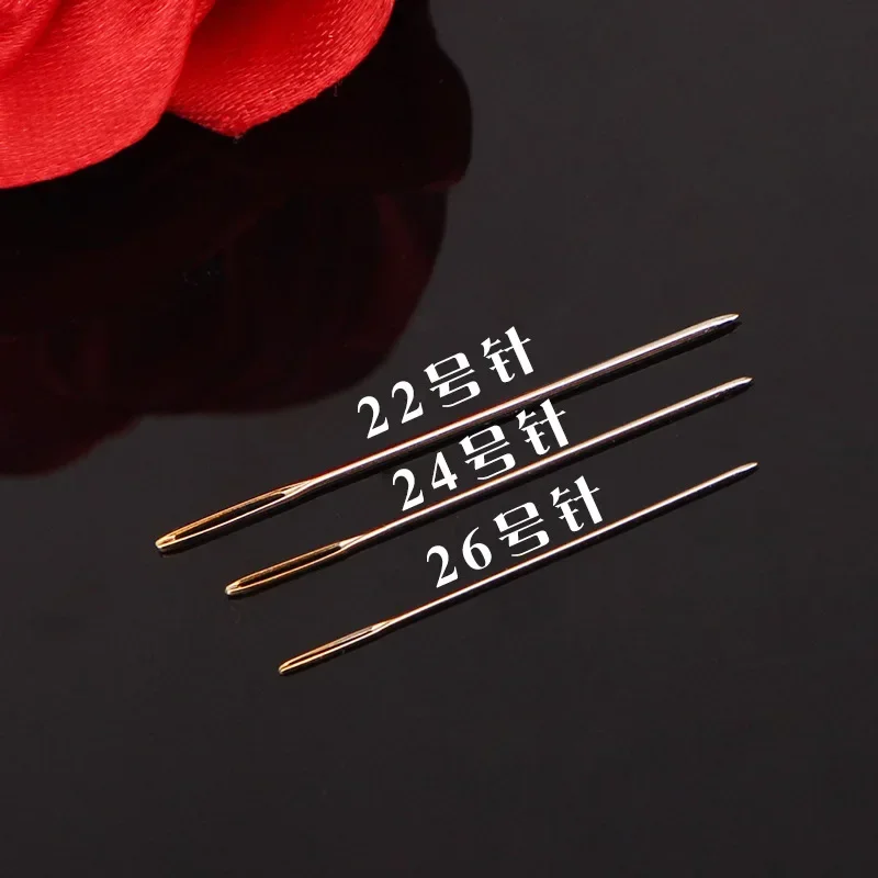 30PCS/BOX Gold tail Sewing Needle NO.22/24/26 Embroidery Fabric Cross Stitch Darning Needles Stainless steel DIY Craft Tools