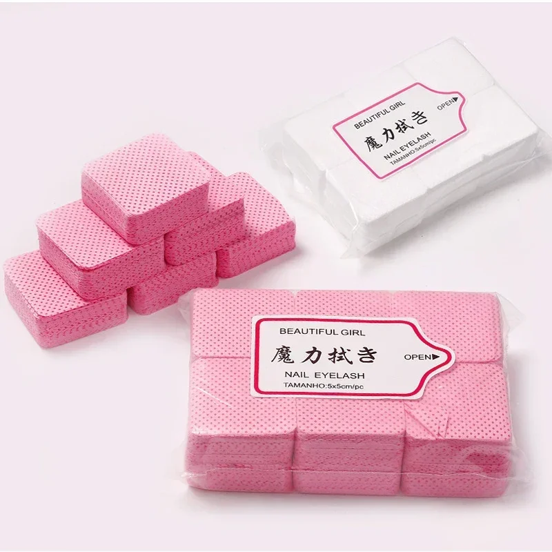300개/팩 보풀 없는 네일 폴리쉬 리무버 와이프 네일 클리닝 패드 비직조 컬러풀 네일 패드 여성 소녀 뷰티 살롱 도구