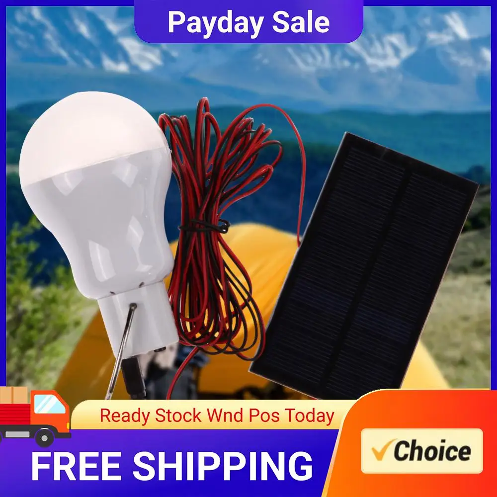 Outdoor Waterproof Camping Lamps LED Solar Bulb Light Portable Solar Lamp for Camp Tent Night Fishing Emergency Lights