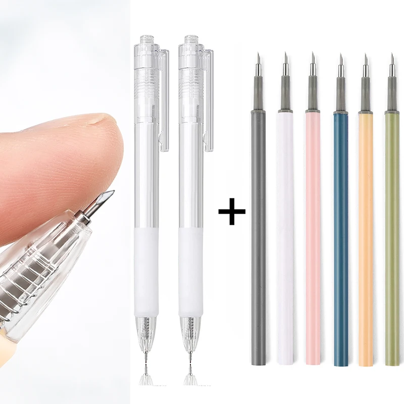 Knife Pen Refill Set Art Utility Paper Cut Knife Scrapbooking Sticker Precision Cutting Tool DIY Craft Supplies Cutter