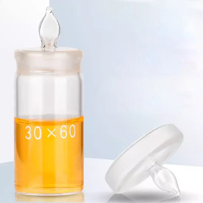 Glass weighing bottle flat weighing dish laboratory weighing sealed bottle with lid laboratory sterilization soaking bottle