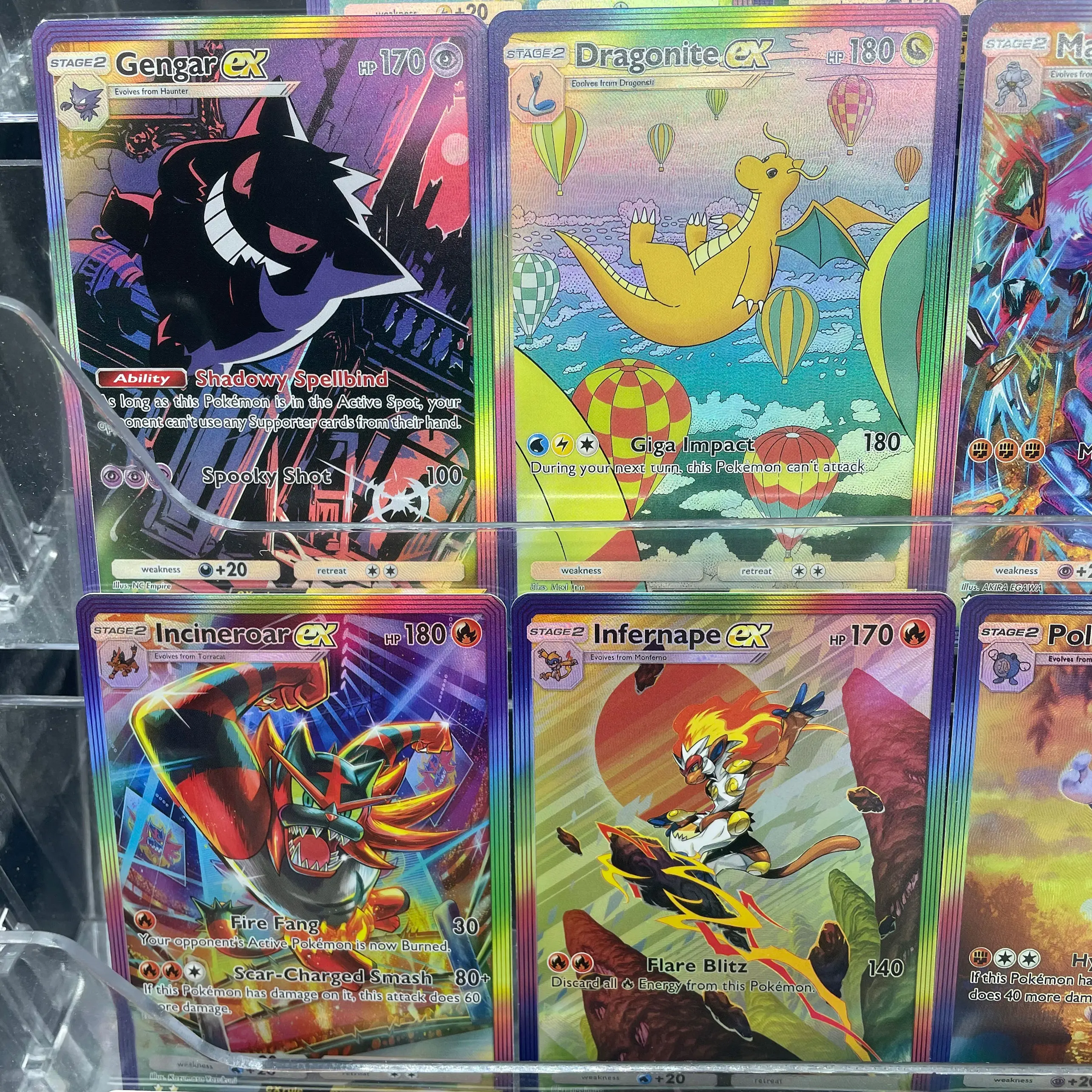 Carte de Collection faite maison, bricolage, Anime PTCG TCG, Version anglaise, Gengar Dragonite Lunala Infernape EX, carte de jeu, cadeau