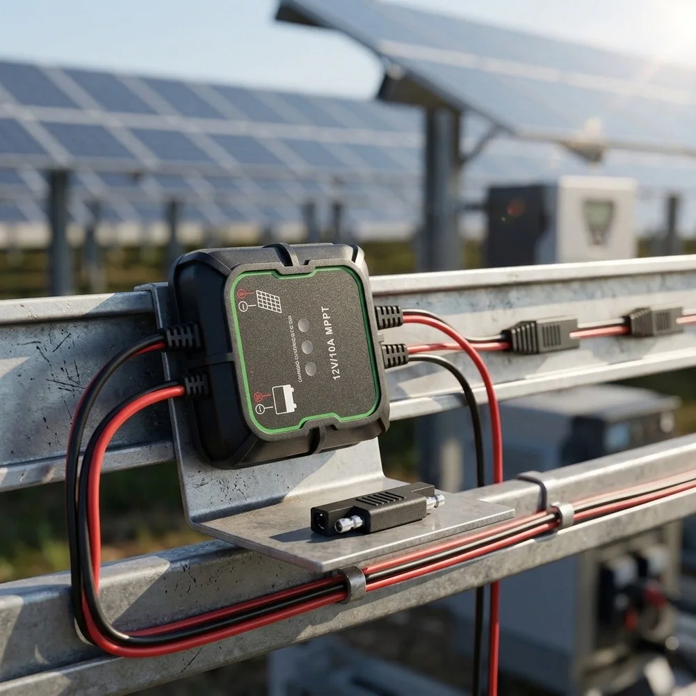 For MPPT Solar Charge Controller 10A 12V IP67 Waterproof for Lithium Batteries Supports Gel Flooded Battery Chemistries