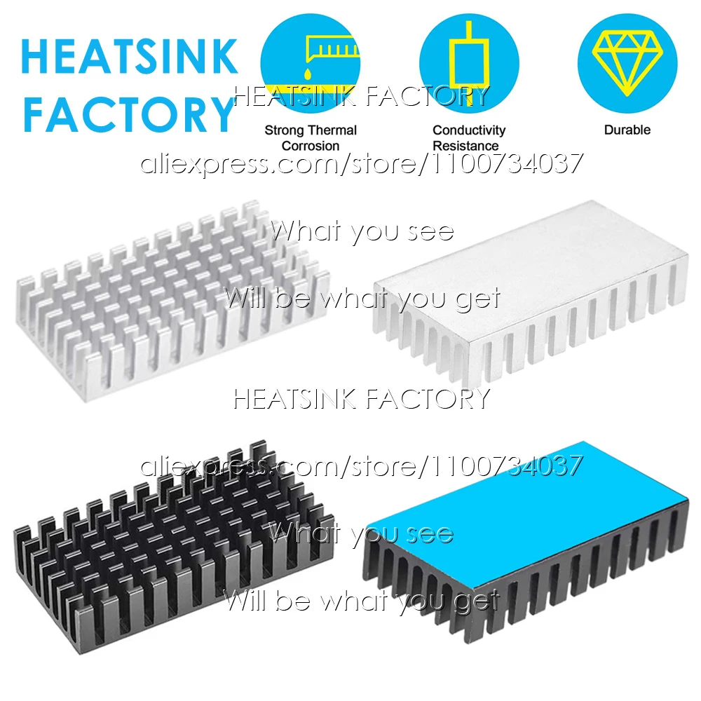 

50x25x10mm Zigzag Aluminum Pin Fins Heatsink Cooling Radiator Electronic Cooler Heatsink for LED Power IC Transistor Module PCB