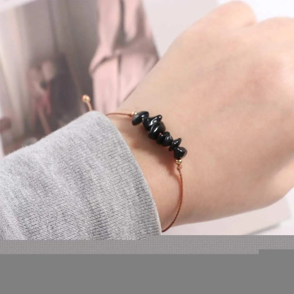 

Handmade Woven Rope Natural Stone Women Jewelry Accessories Beach Body Jewelry Crystal Gravel Bracelets Bohemia Bracelet