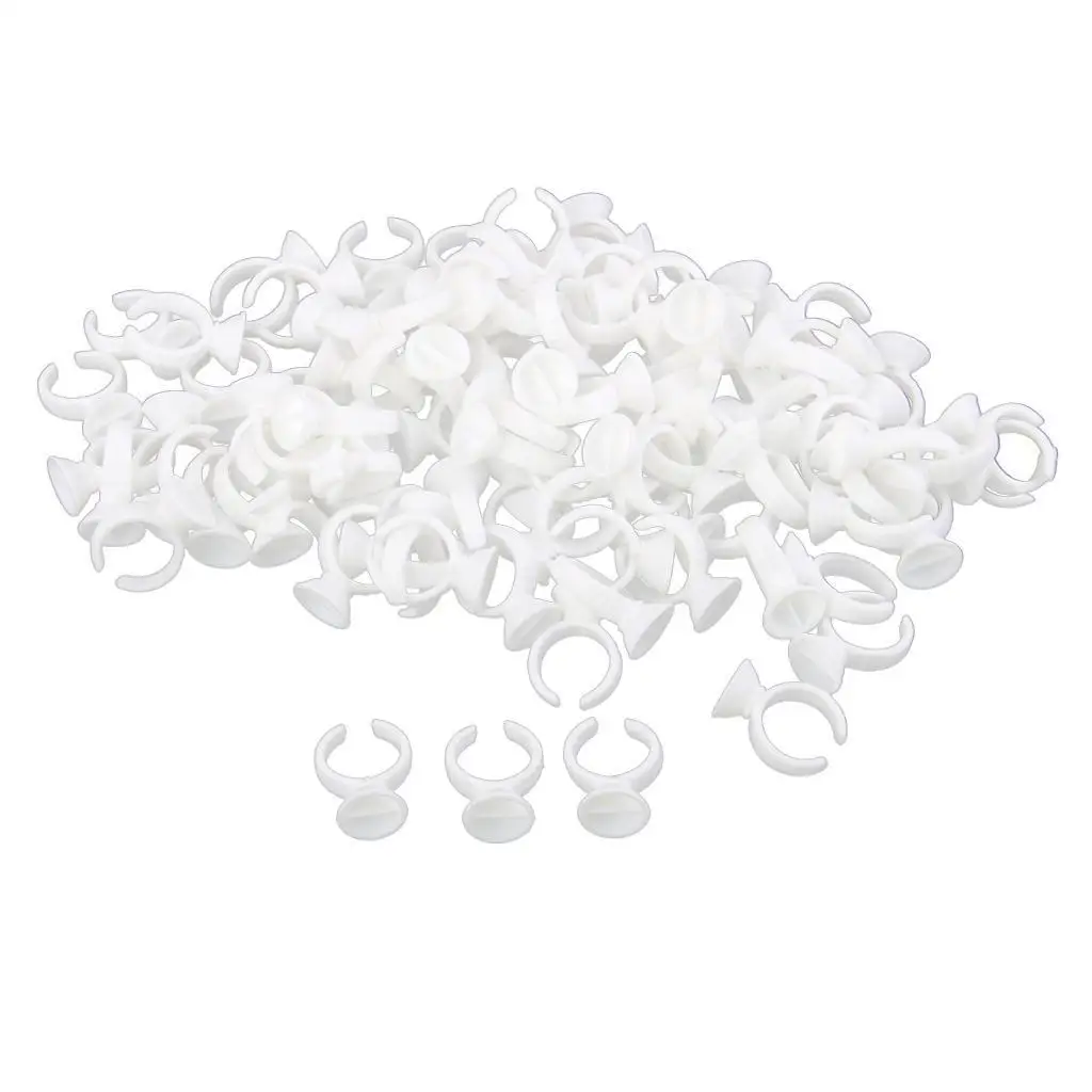 Pack of 100 Extension Kits Plastic Disposable Ring Pigment Holder