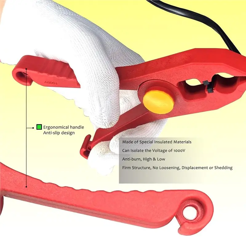 DT17 Insulated Plastic Wire Clamp 1000V Anti-Magnetic Safety Spring Clip 33mm Wire-Grip for Electrical Work