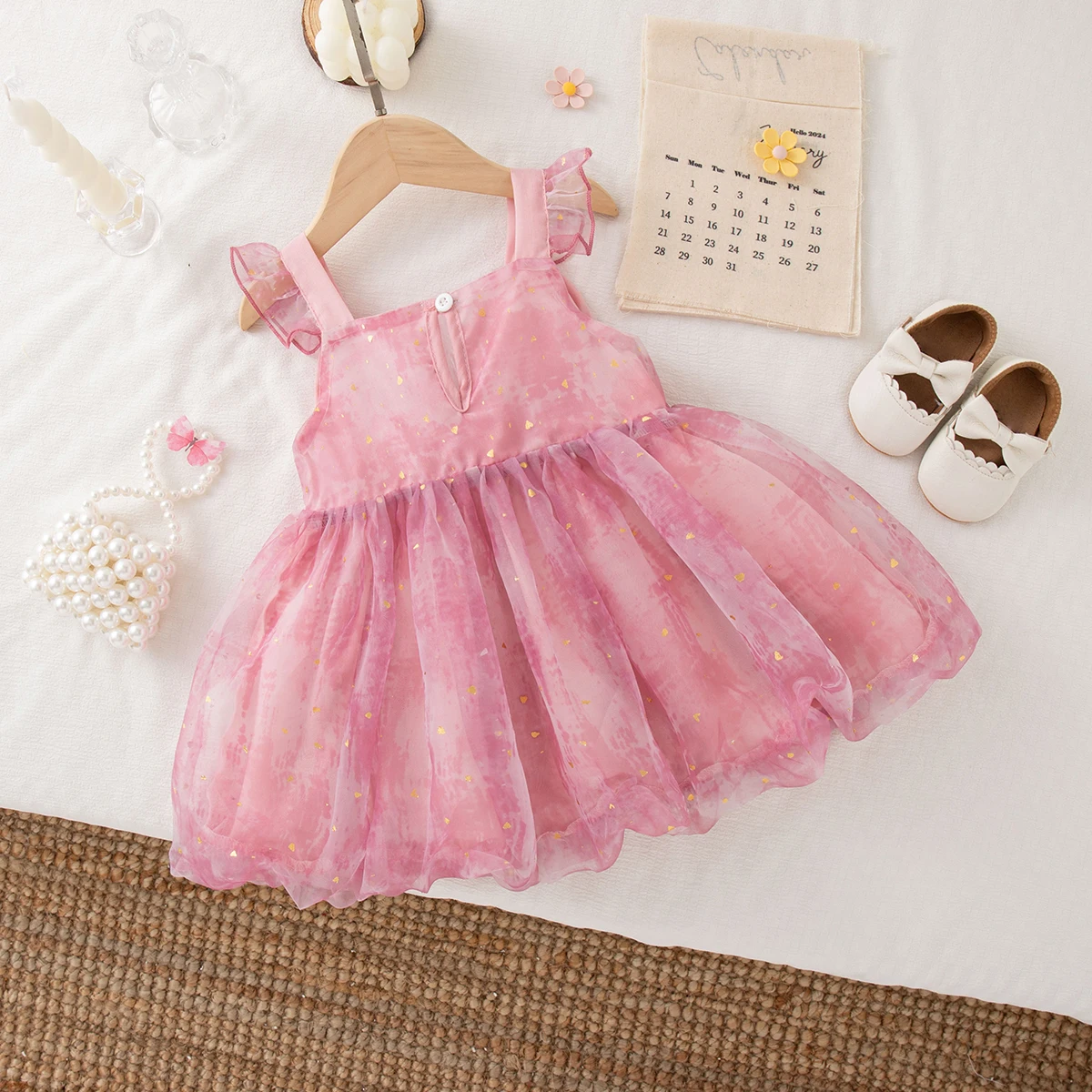 9 Months -4 Years Old Princess Style Baby Girl Dress, Summer New Sweet Bow Children'S Clothing Suitable For Birthday Parties