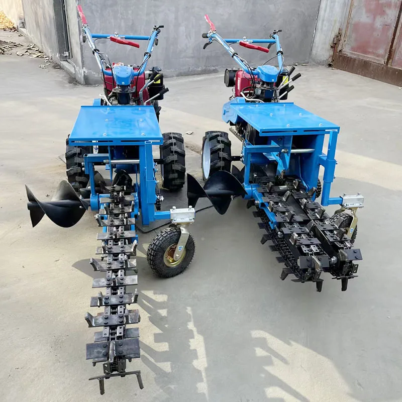 Customized Hot Sell Trencher Portable Mini Chain Trencher Orchard Ditch Digger Trencher Hand For Orchard Irrigation Pipelines
