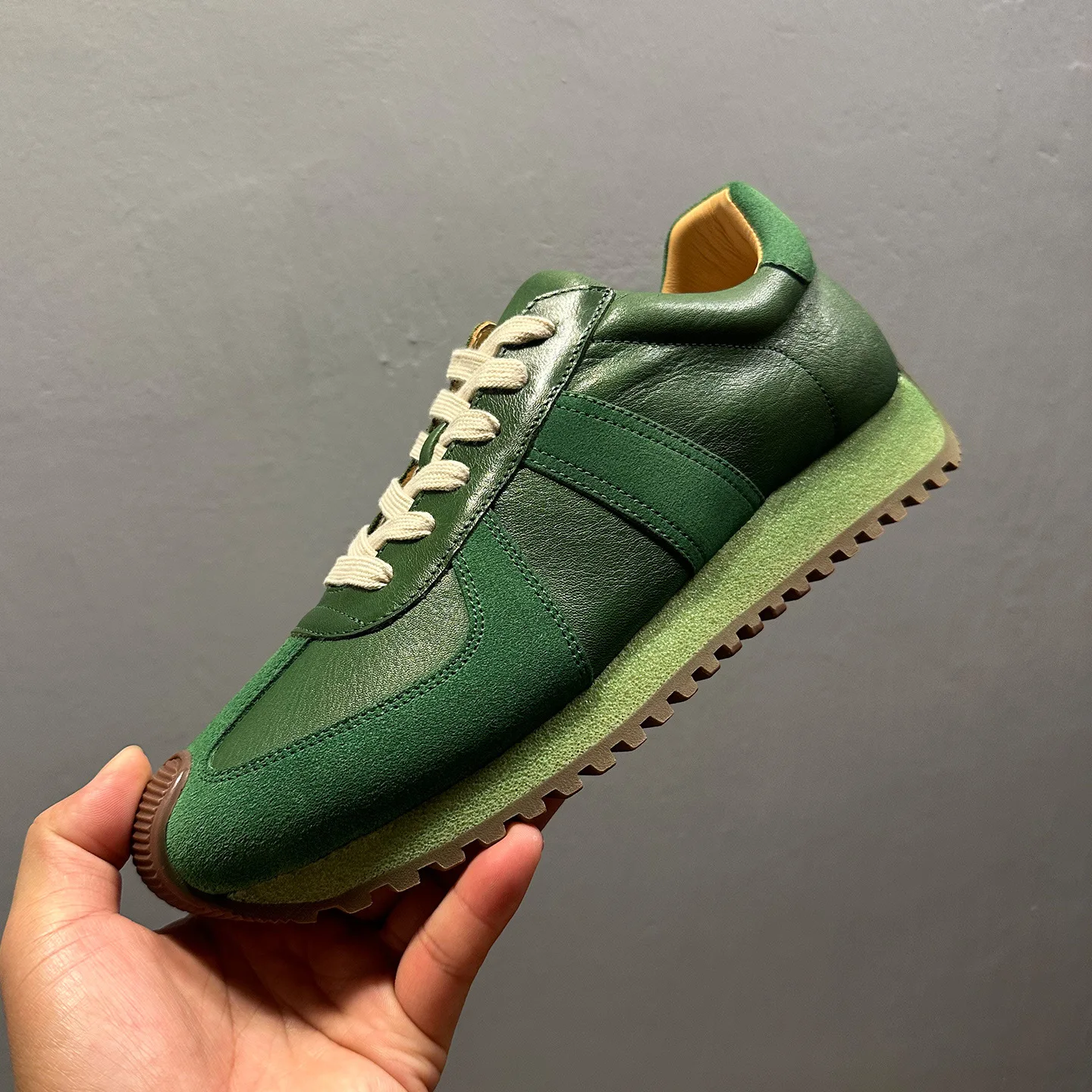 Men's German Army Trainer Retro Sneakers | Breathable Soft Sole Lace-Up Casual Sports Shoes | Low-Top Versatile Board Footwear