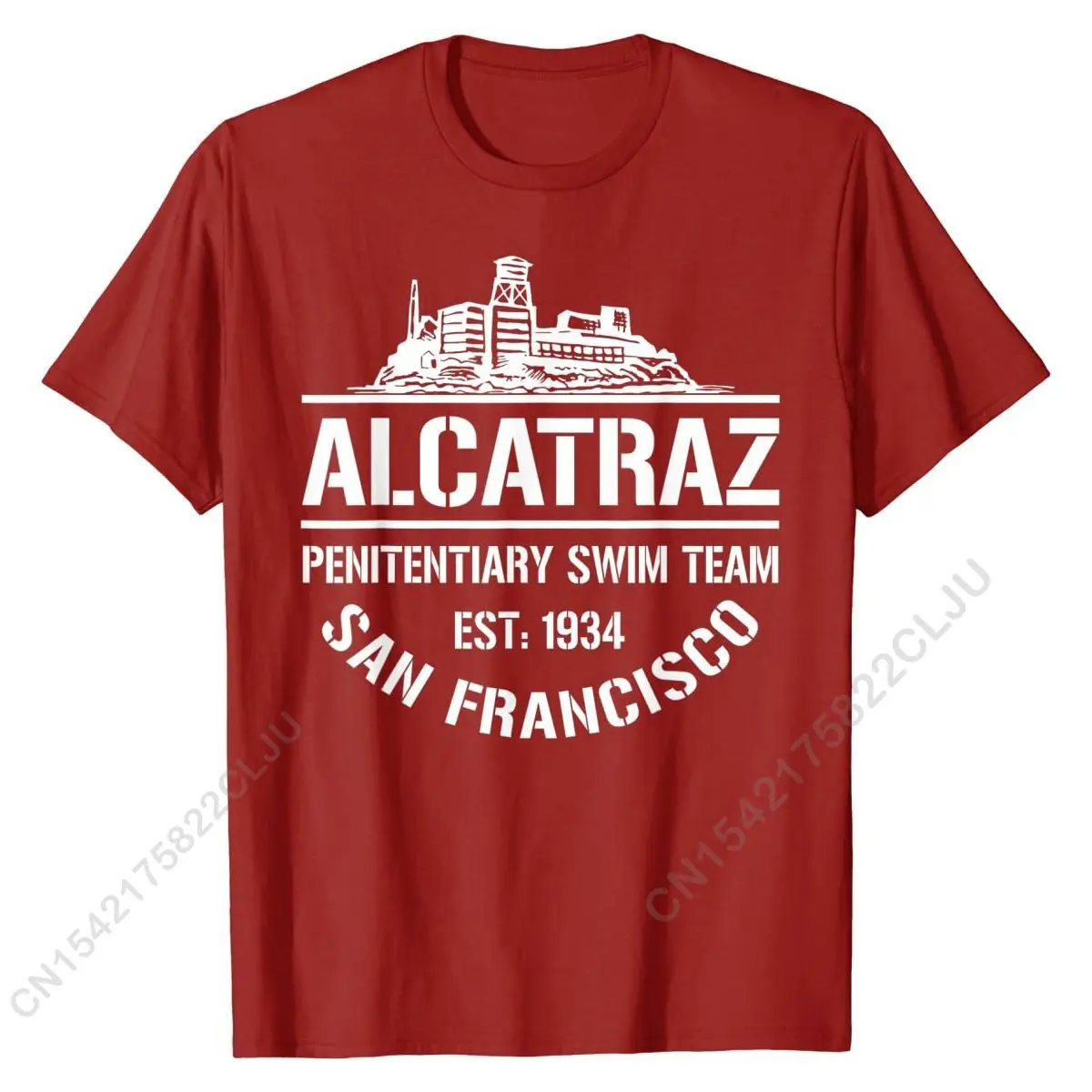 Alcatraz Penitentiary Swim Team - San Francisco T-Shirt Retro Men Tops Tees Funny T Shirts Cotton Simple Style