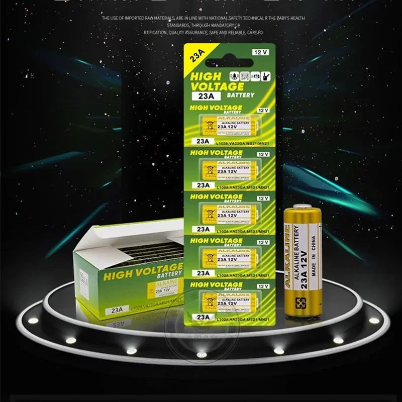 A23 12V Alkaline Battery 10-Pack - High Performance For Remote Controls & Doorbells