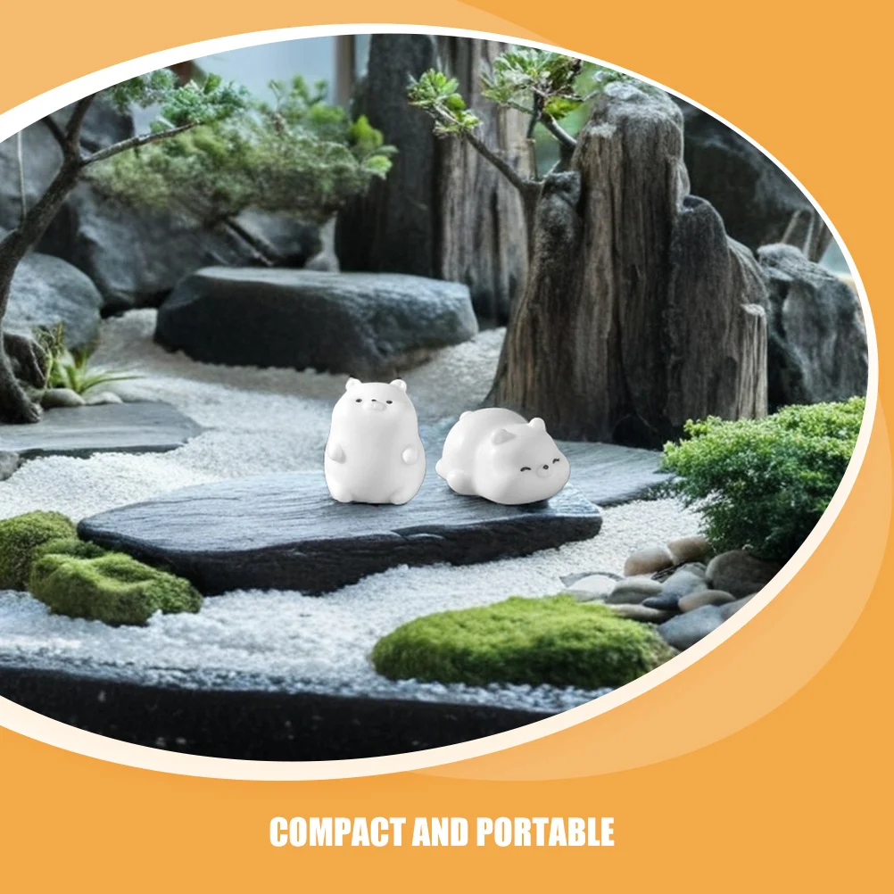 6 قطعة تماثيل الدب الصغيرة الراتنج مشهد الثلج واقعي التماثيل الشتوية سطح المكتب الحلي زينة عيد الميلاد استخدام المكتب المنزلي #4